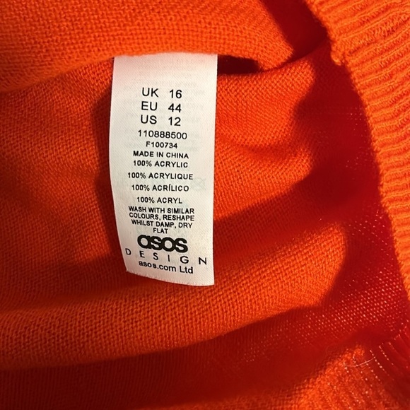 NWT ASOS Design Knit Ruffle corset lightweight sweater in coral. Women’s 12. - Picture 8 of 8